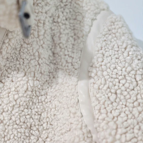 Banana Republic Women's Petite Sherpa Bomber Jacket Size M - Picture 10 of 14